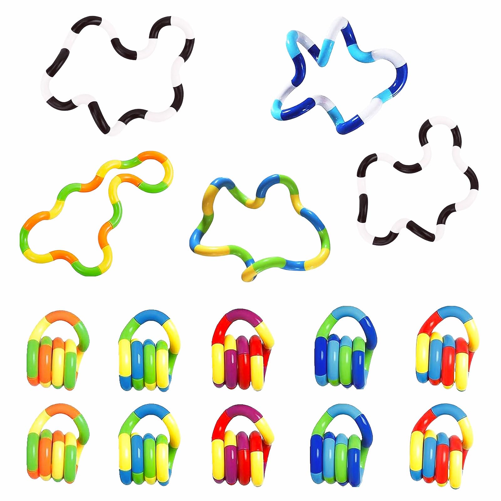 ZZSFBDZSW quiet twisty fidget toy, multicolor assembled, supports focus and creativity.