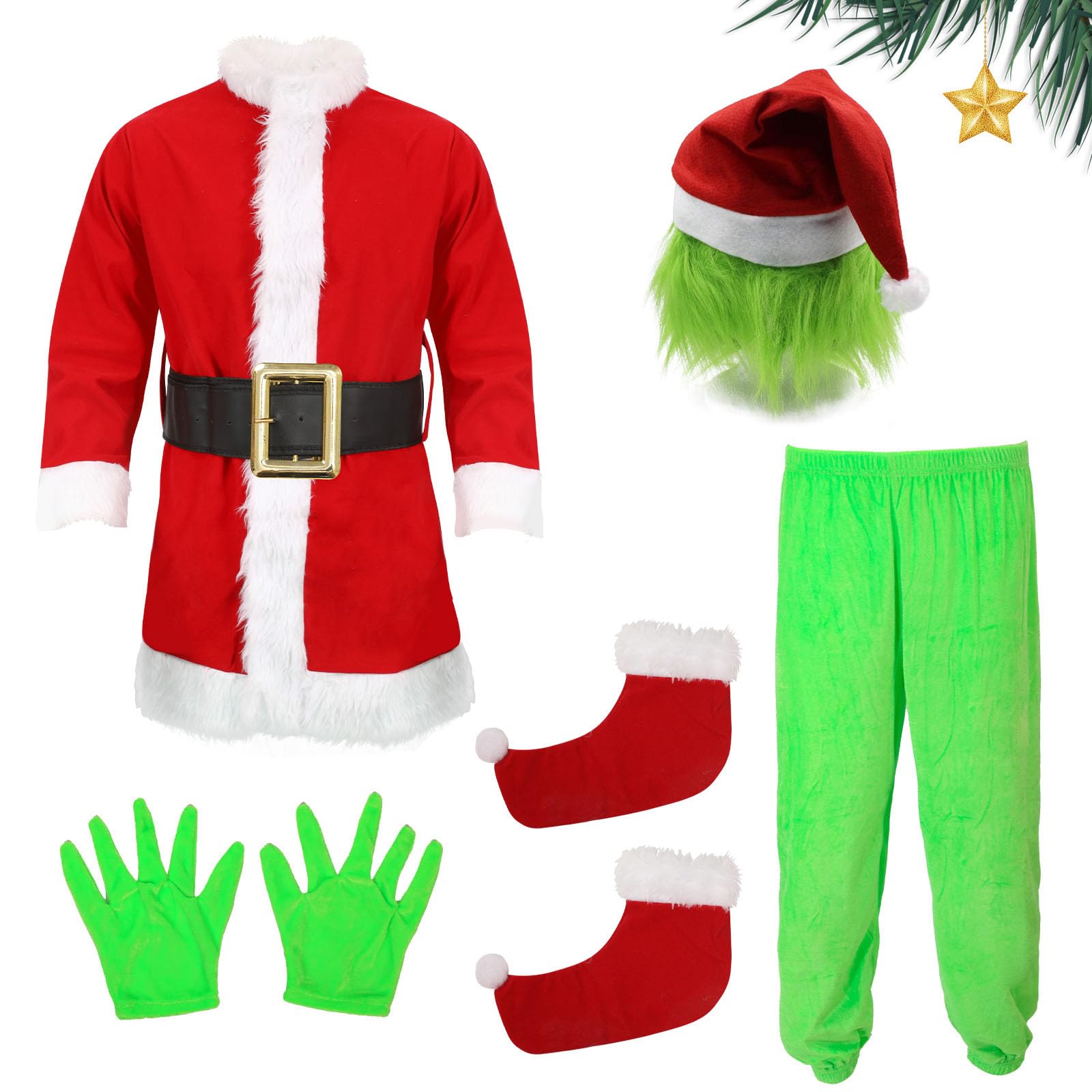 ZZXIAOJIE complete 5-piece costume set for festive play.