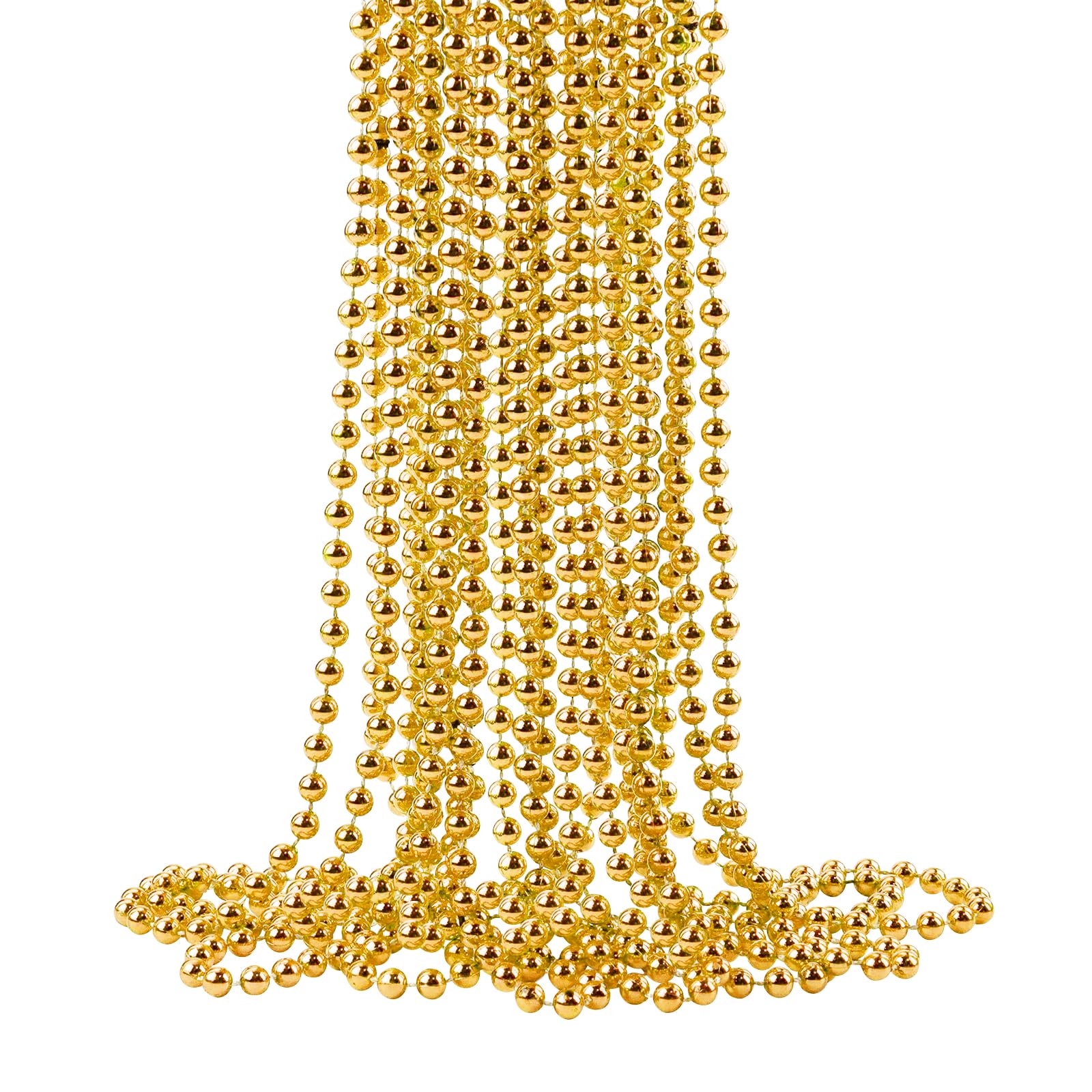 ZZYFGH 12-piece gold bead necklace with 33-inch length for carnival outfits.