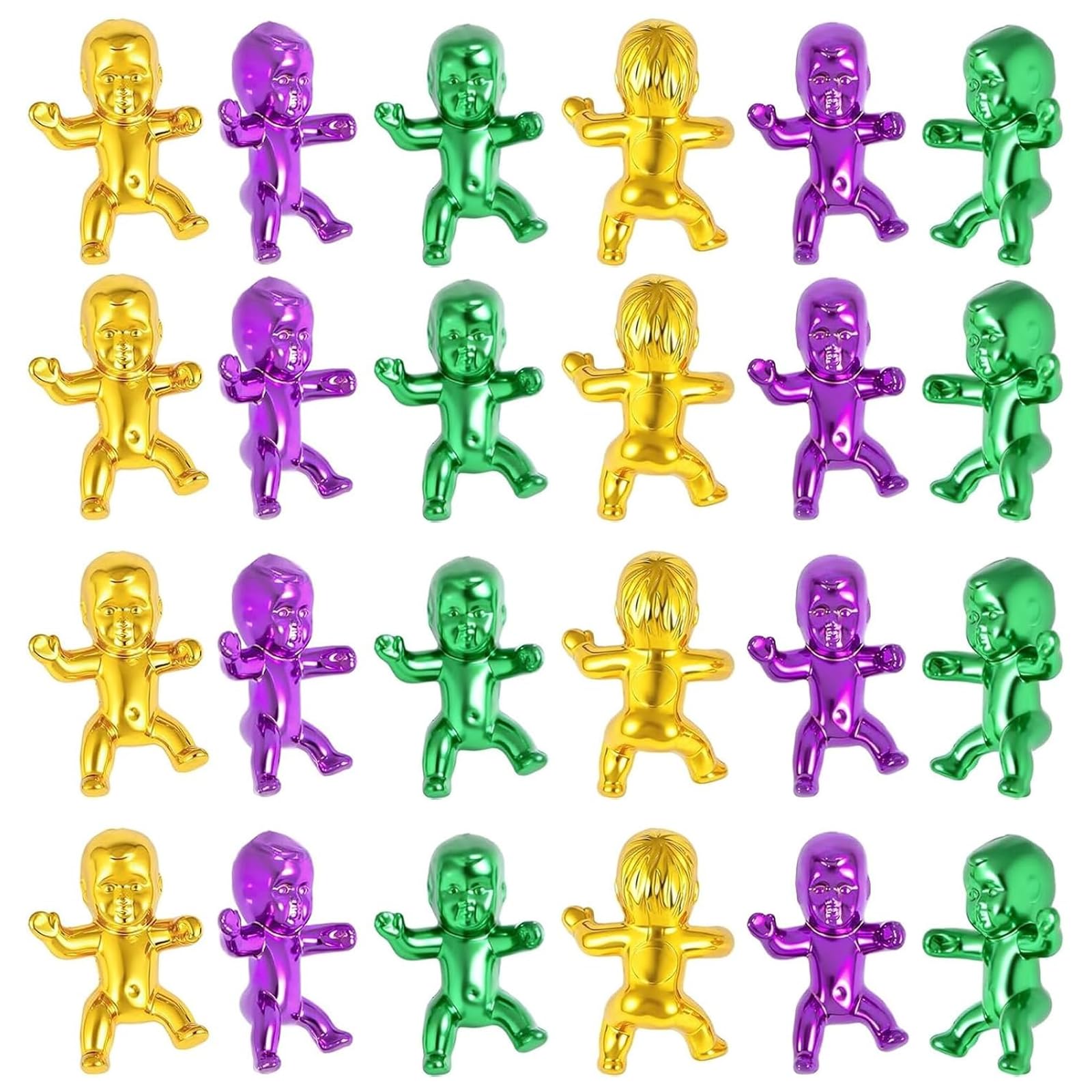 ZZYFGH 24-piece King Cake Babies gold for Mardi Gras decor and ice cube game use