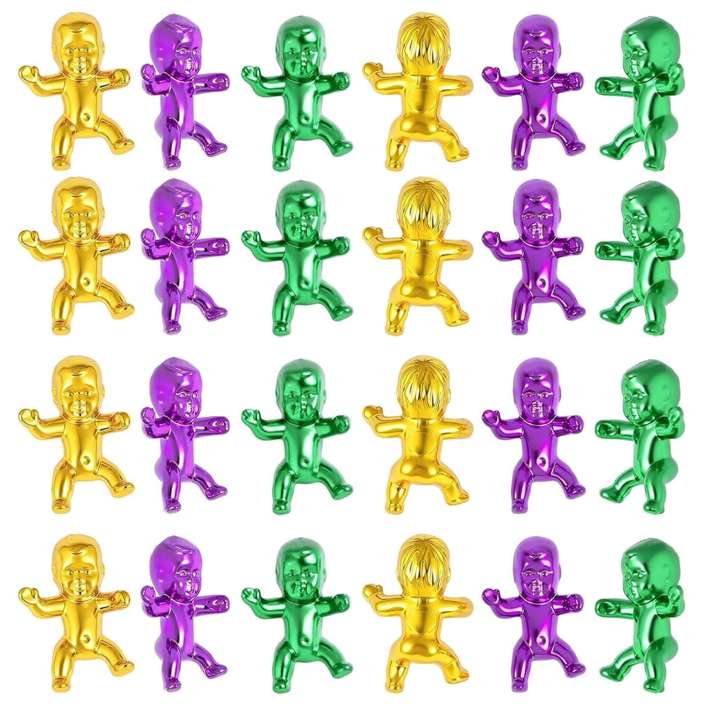 ZZYFGH 24-piece King Cake Babies gold for Mardi Gras decor and ice cube game use