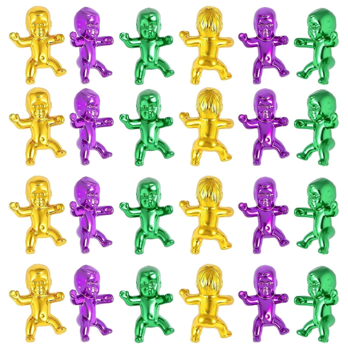 ZZYFGH 24-piece King Cake Babies gold for Mardi Gras decor and ice cube game use