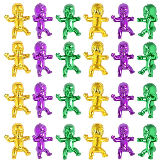 ZZYFGH 24-piece King Cake Babies gold for Mardi Gras decor and ice cube game use