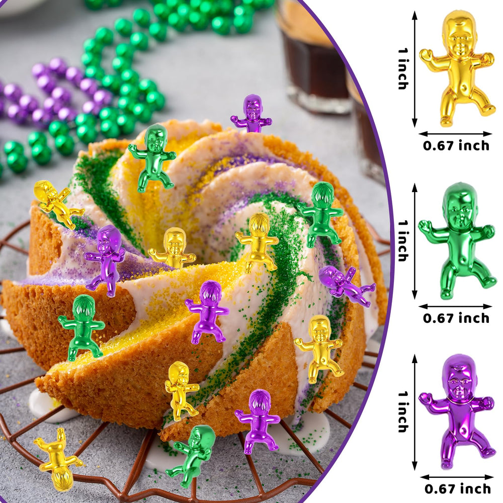 ZZYFGH King Cake Babies green vibrant party accents and reusable keepsakes