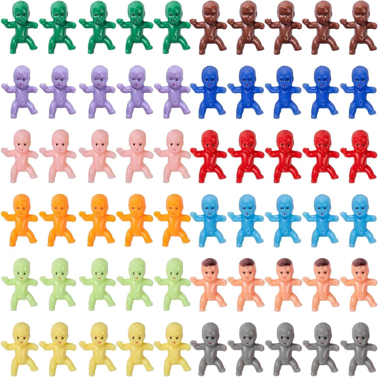 ZZYFGH 60 mini plastic babies in mixed colors for ice cube games and party decor.