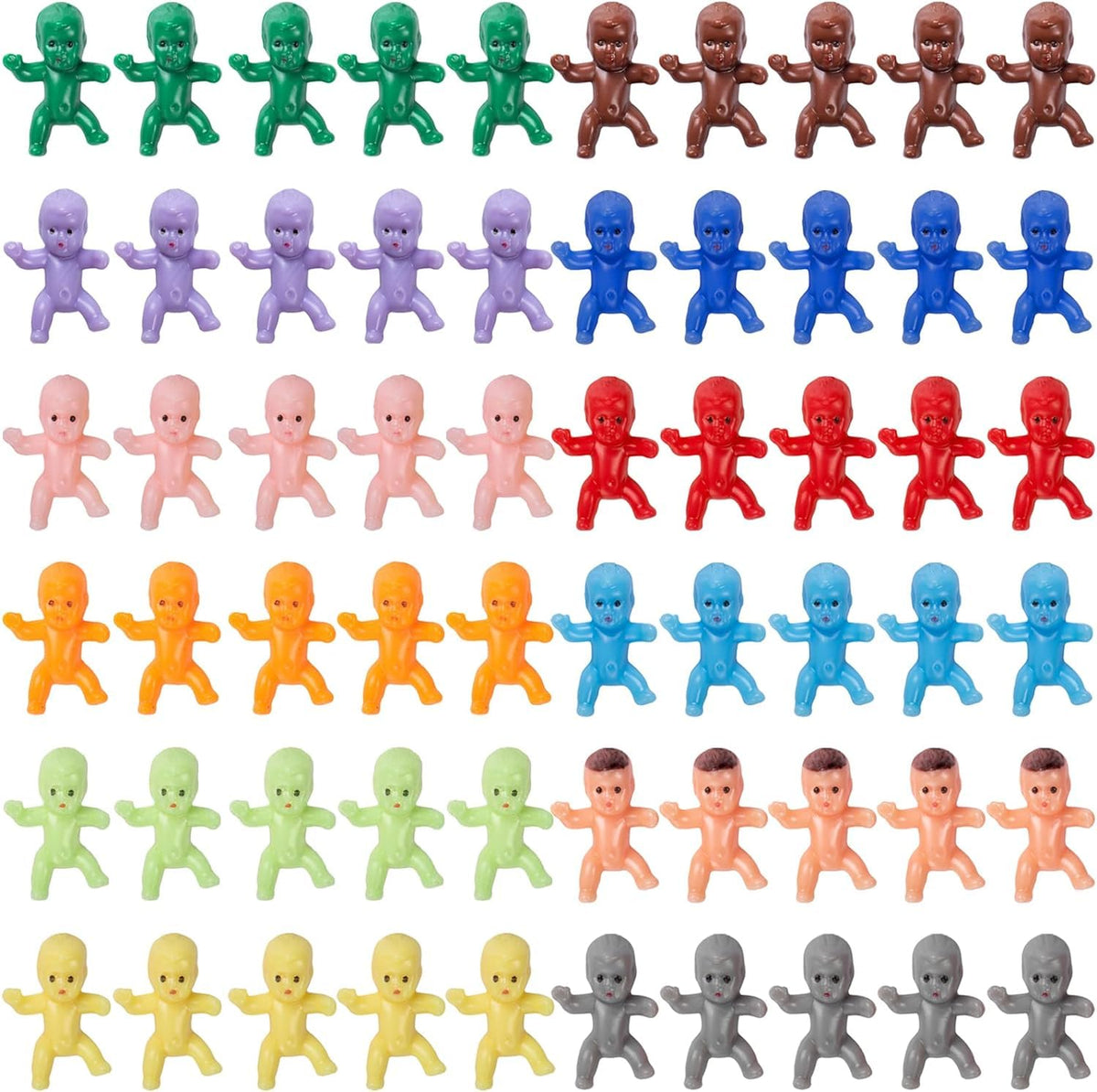 ZZYFGH 60 mini plastic babies in mixed colors for ice cube games and party decor.