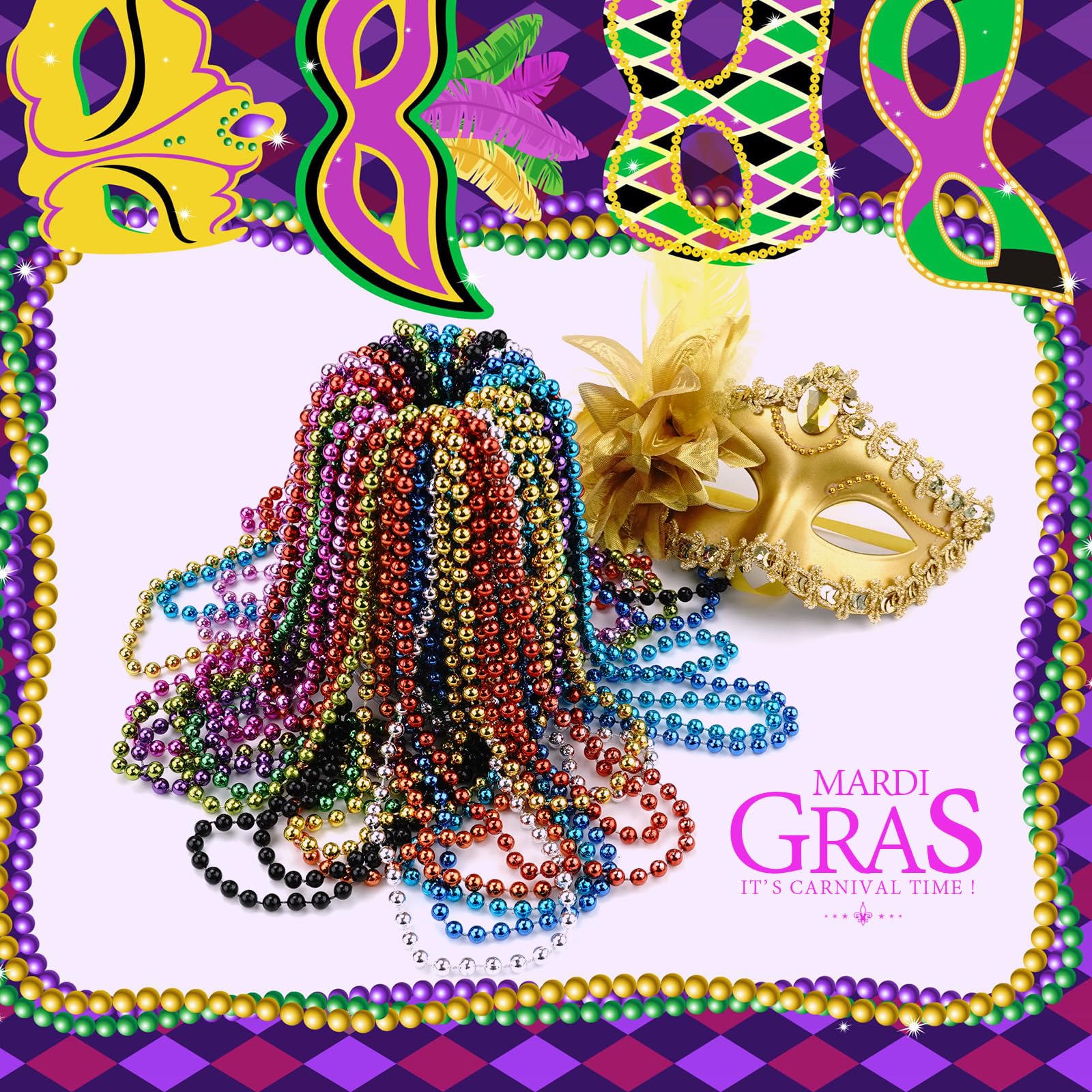 ZZYFGH multi-use bead necklace for Halloween and Christmas parties