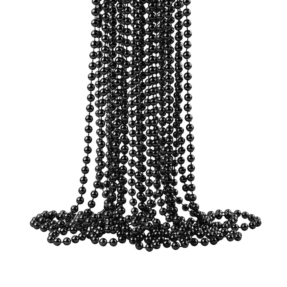 ZZYFGH black bead necklace 33 inch length for Mardi Gras outfits.