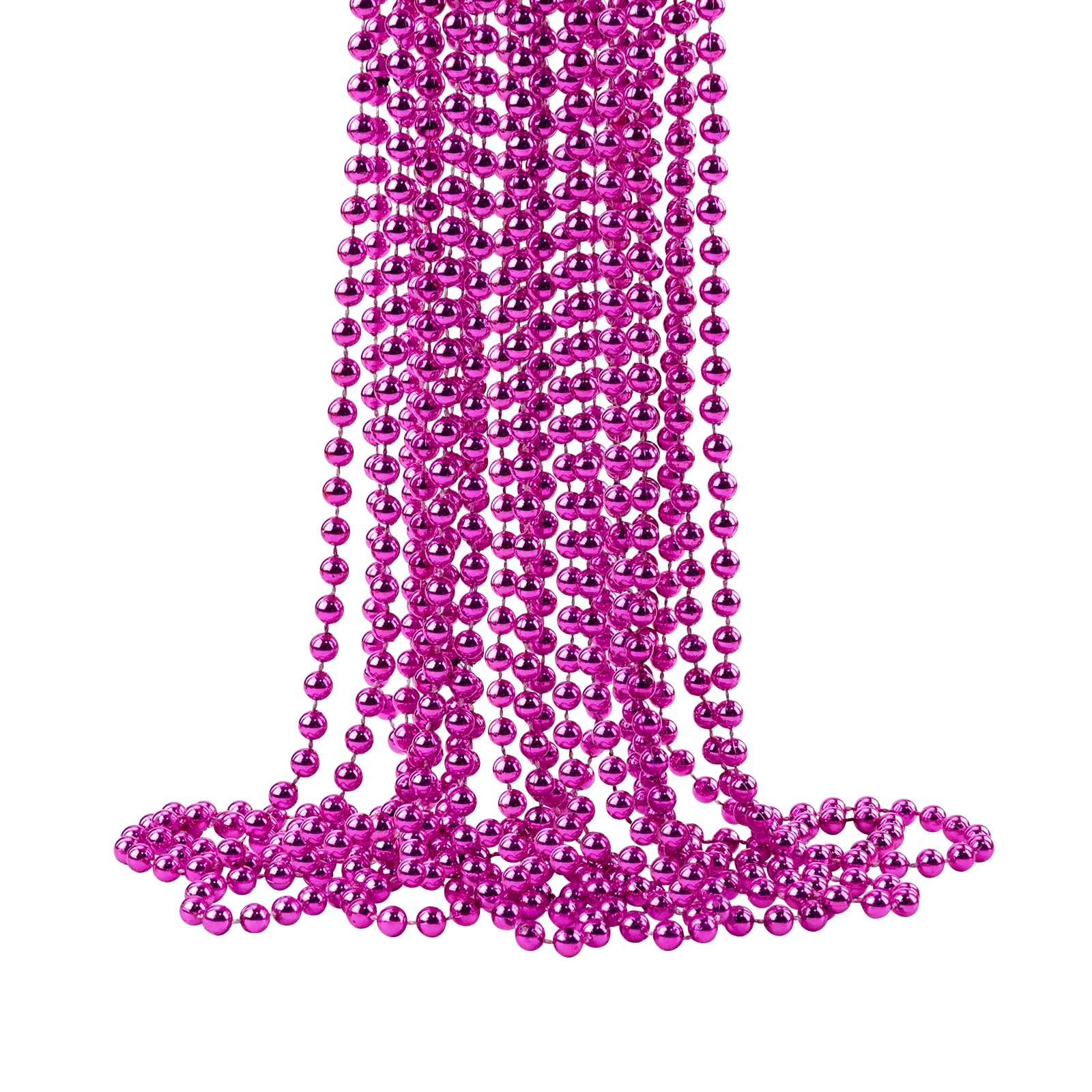 ZZYFGH hot pink beads necklace, 33-inch length for vibrant Mardi Gras looks
