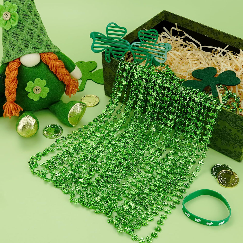 ZZYFGH Irish Green Shamrock Beads Bulk Pack for easy event decor.
