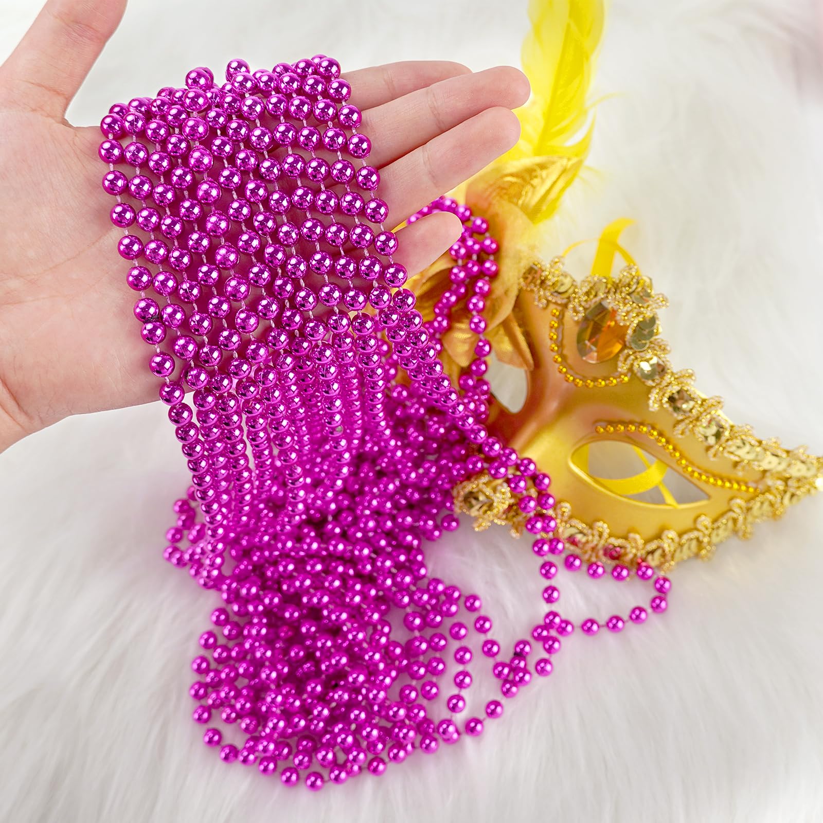 ZZYFGH plastic bead necklace with metallic luster for long wear